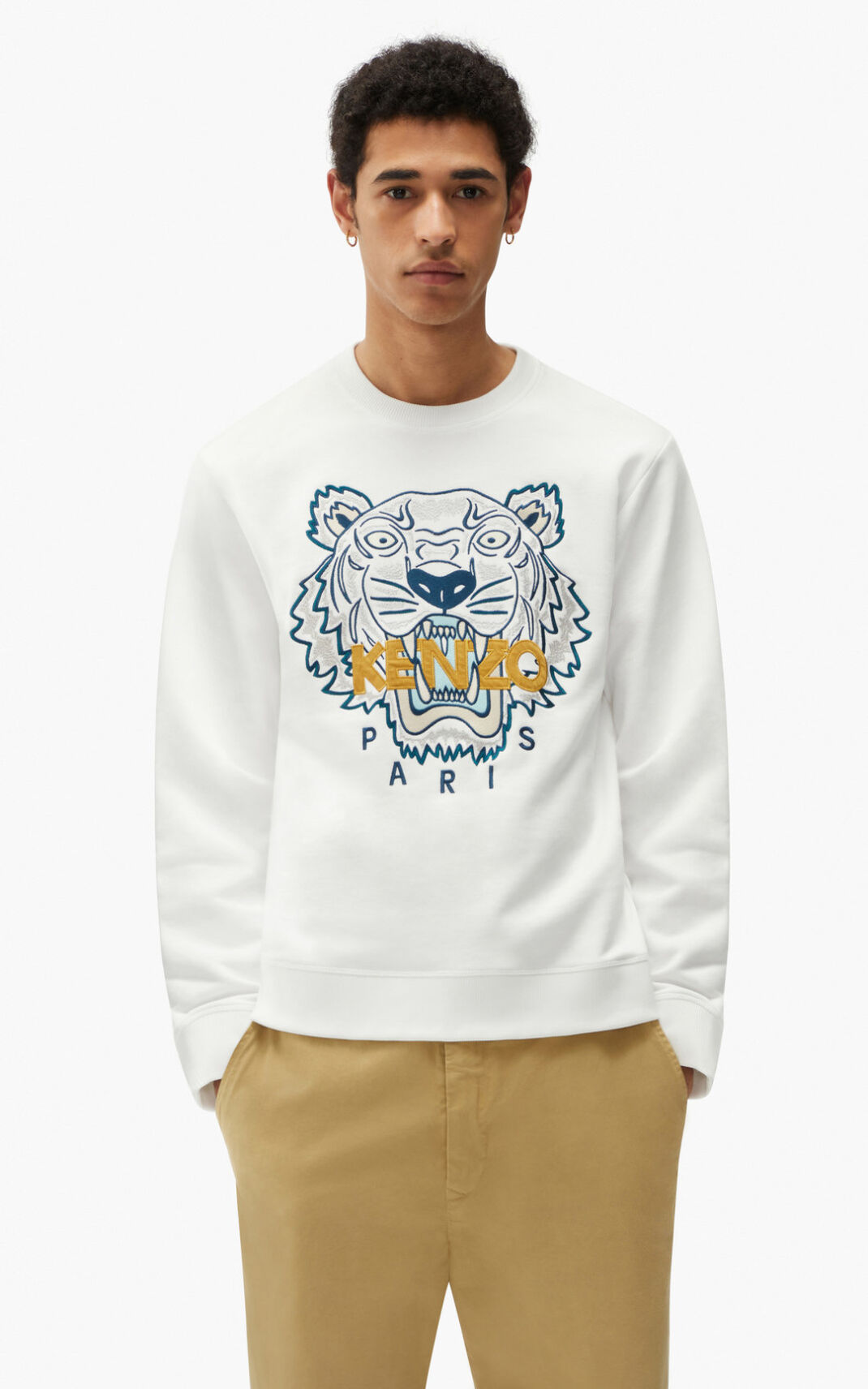 Kenzo Tiger Sudadera Hombre Blancas | 2930845-IZ